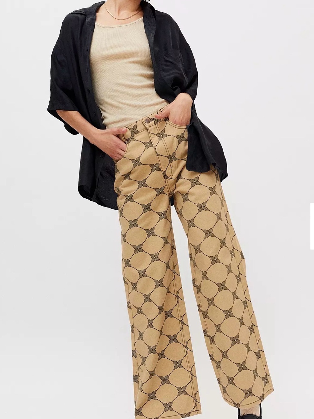 BDG High & Wide Jean - Tennis Print